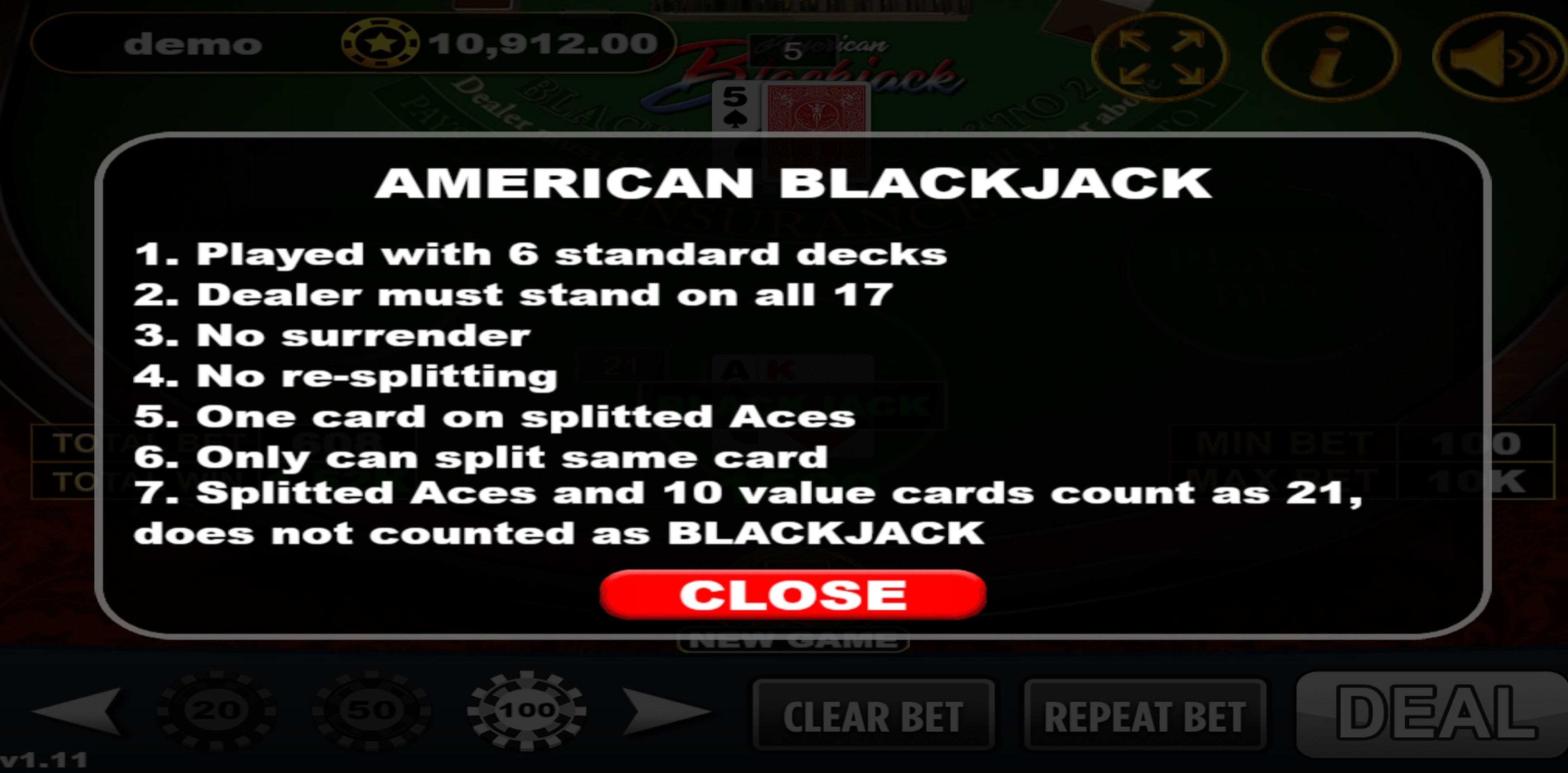 Info of American Blackjack Slot Game by Vela Gaming