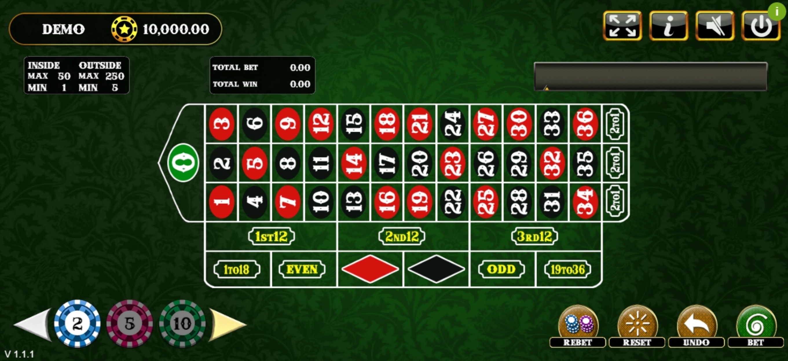 Reels in European Roulette Slot Game by Vela Gaming