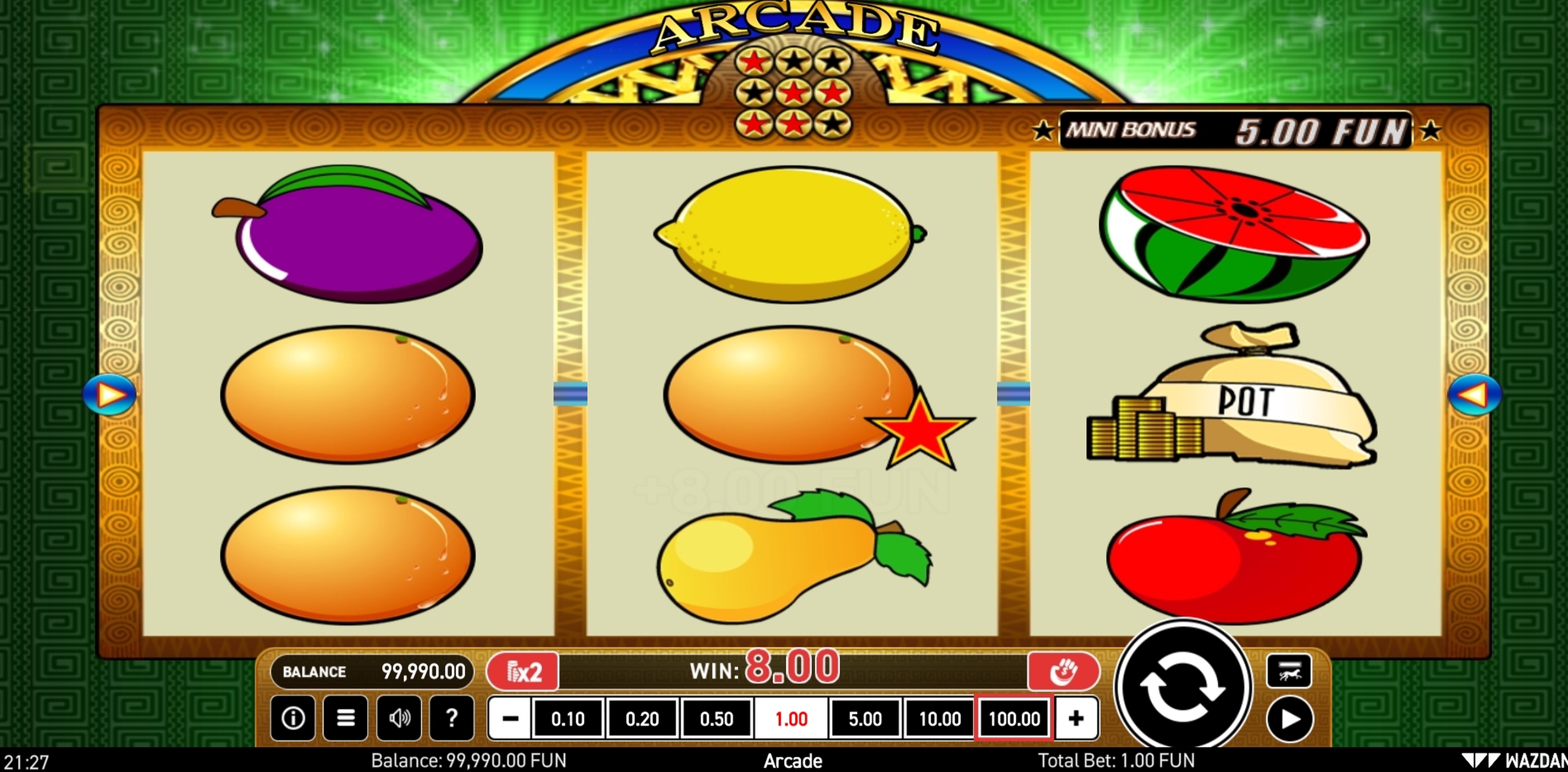 Win Money in Arcade Free Slot Game by Wazdan