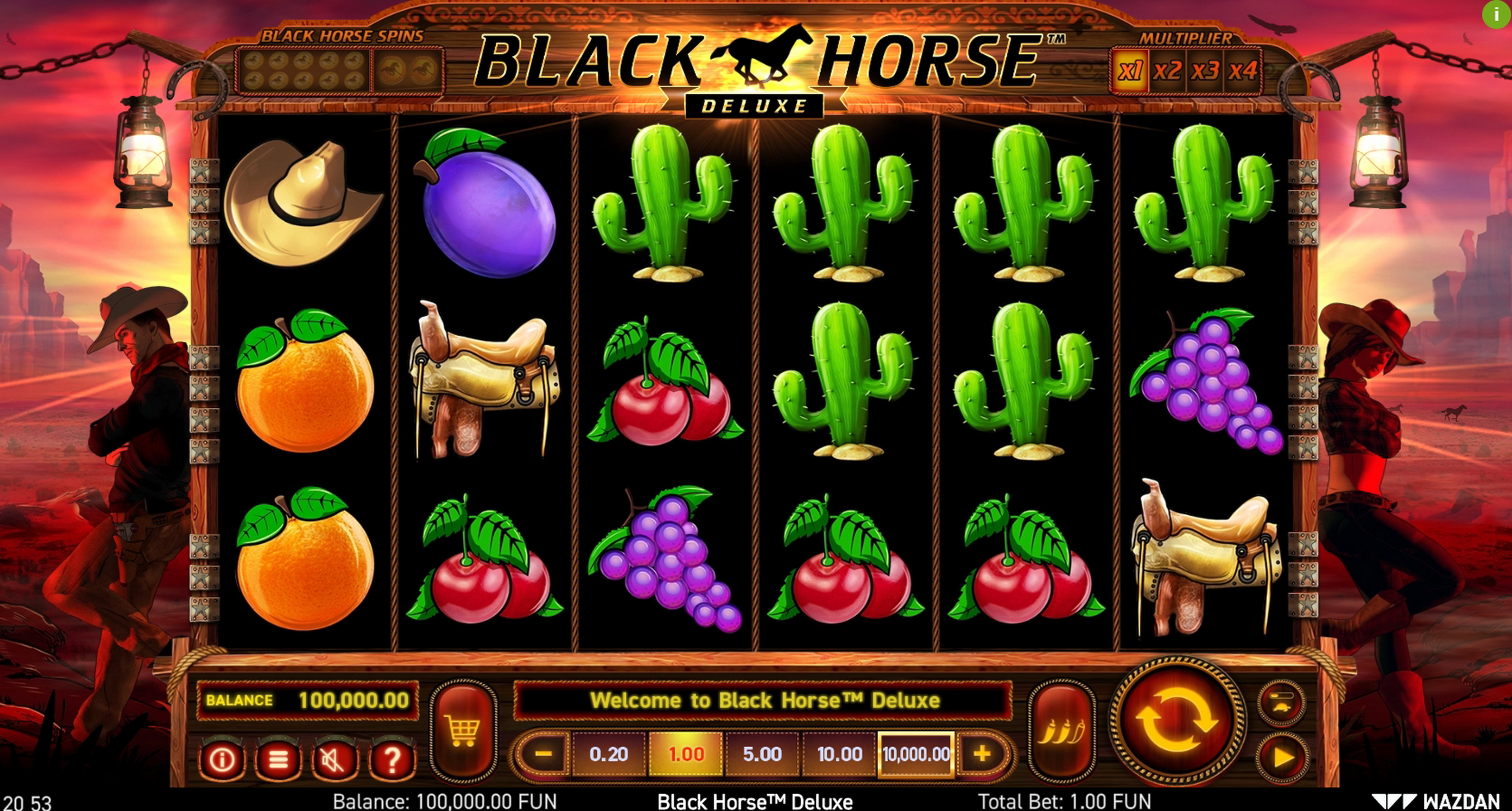 Reels in Black Horse Deluxe Slot Game by Wazdan