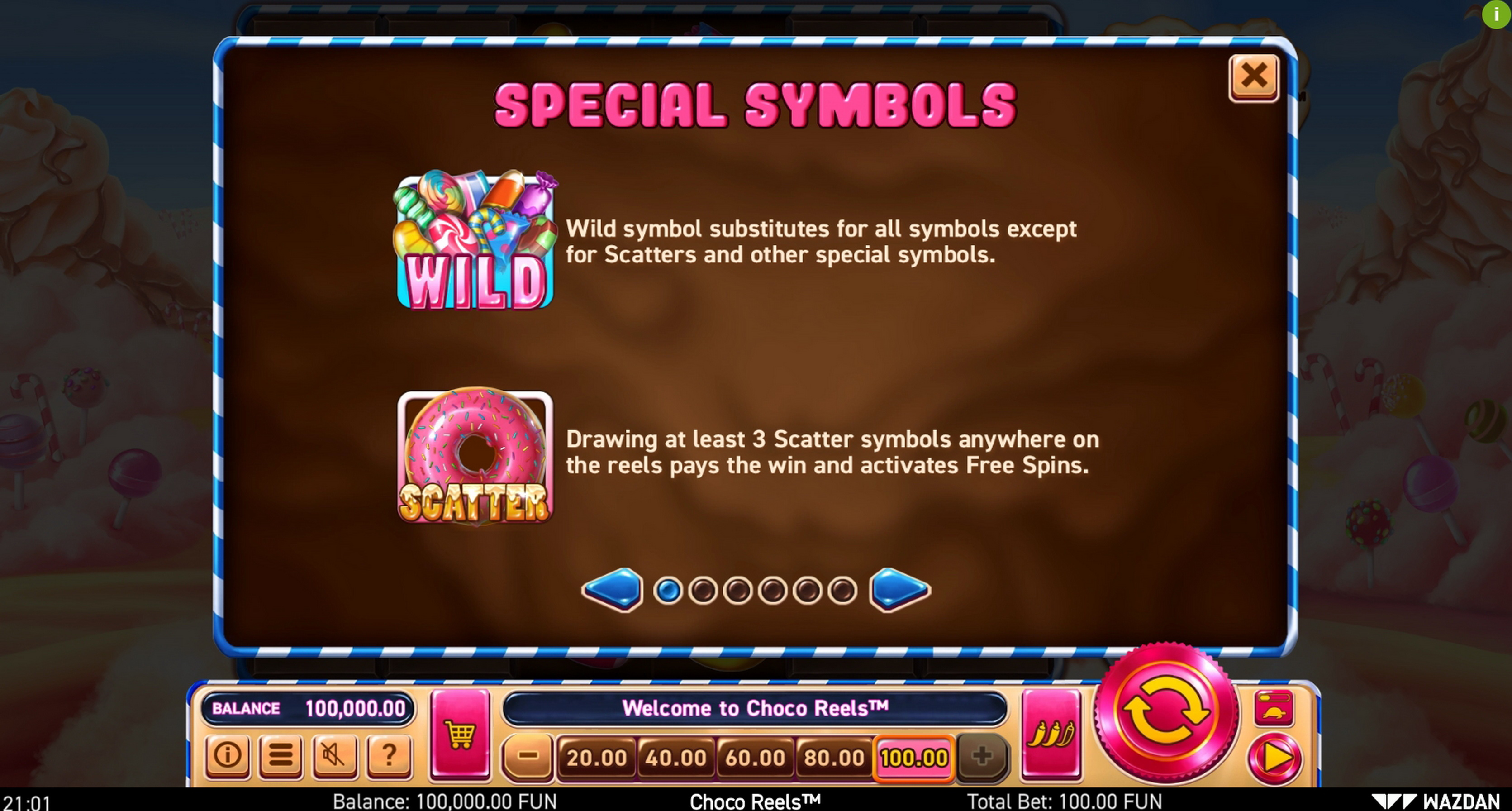 Info of Choco Reels Slot Game by Wazdan