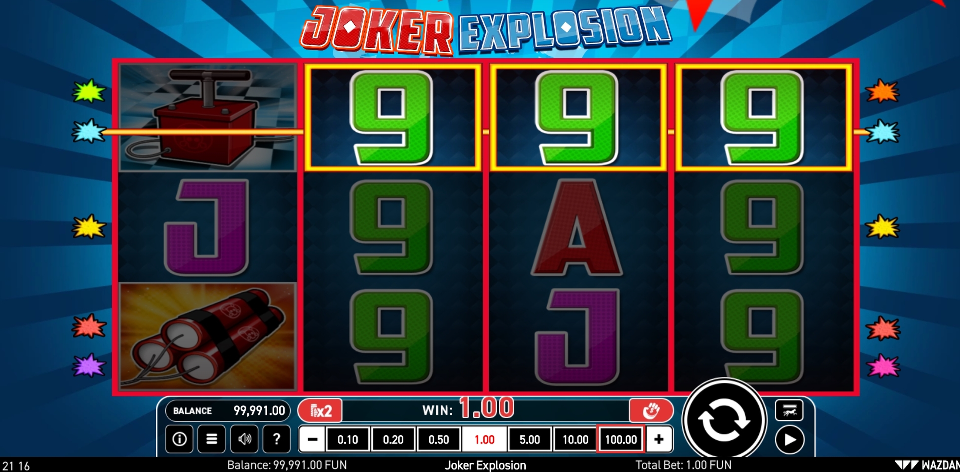 Win Money in Joker Explosion Free Slot Game by Wazdan