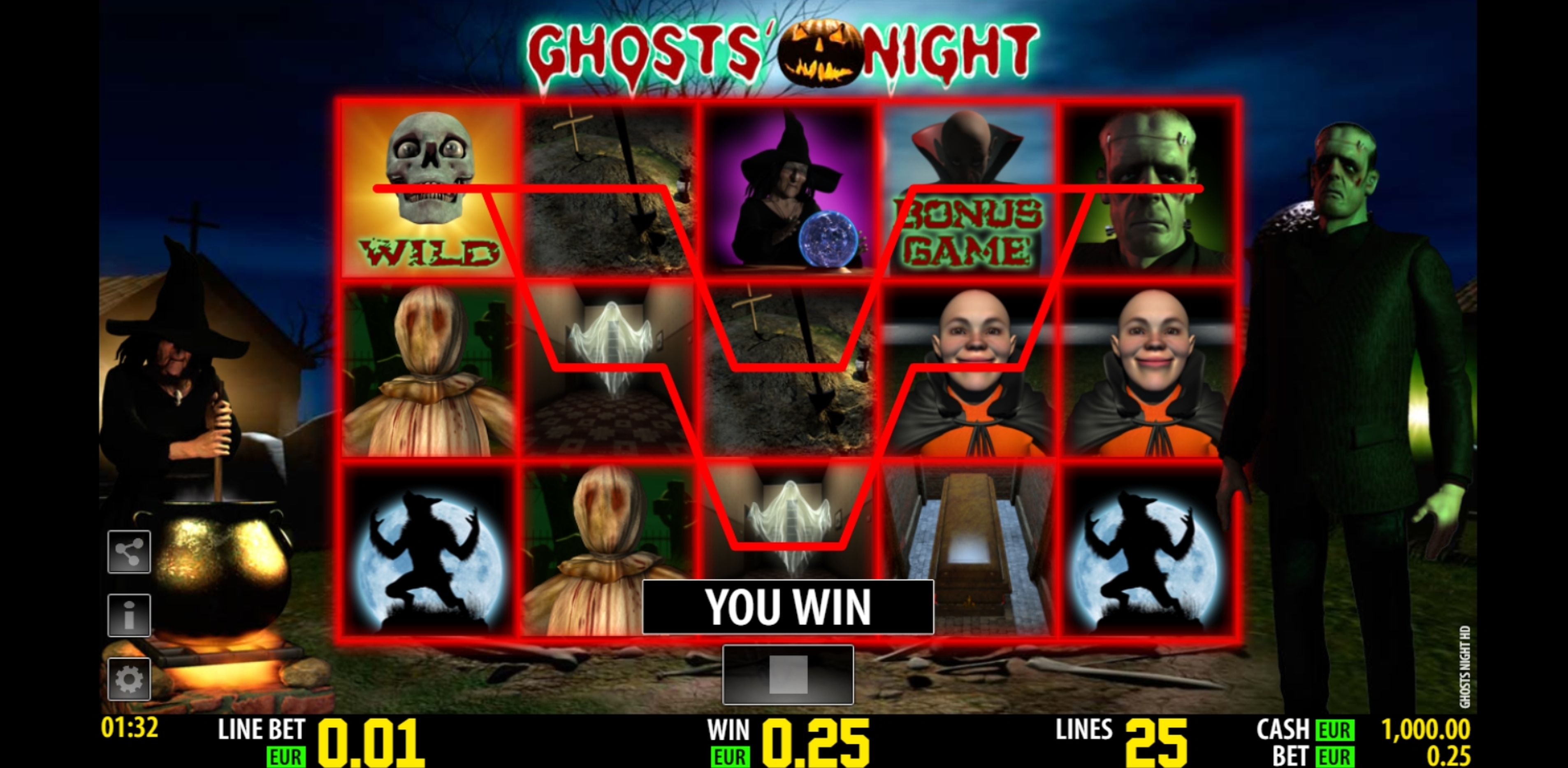 Win Money in Ghosts' Night HD Free Slot Game by World Match