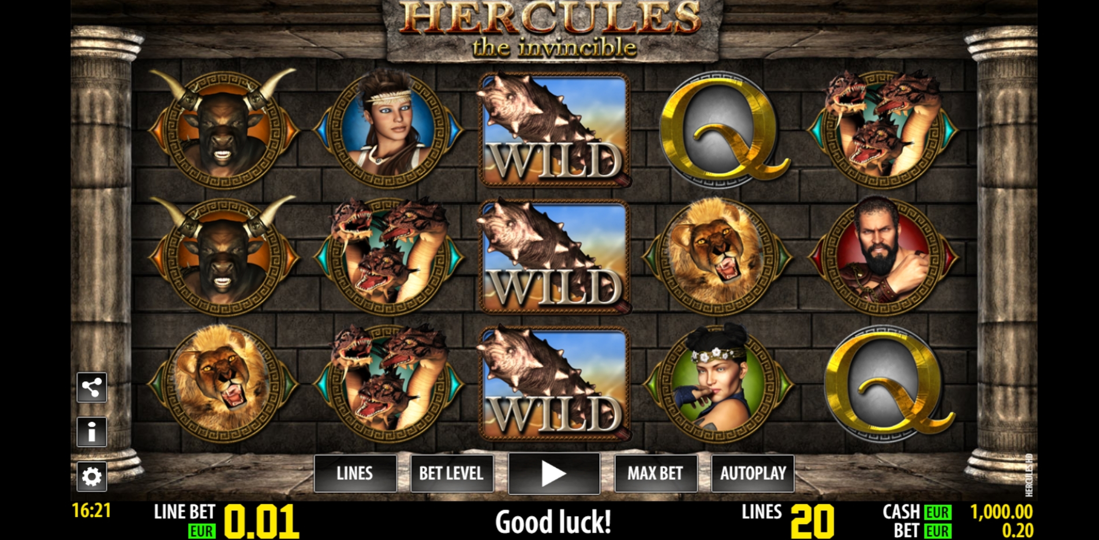 Reels in Hercules HD Slot Game by World Match