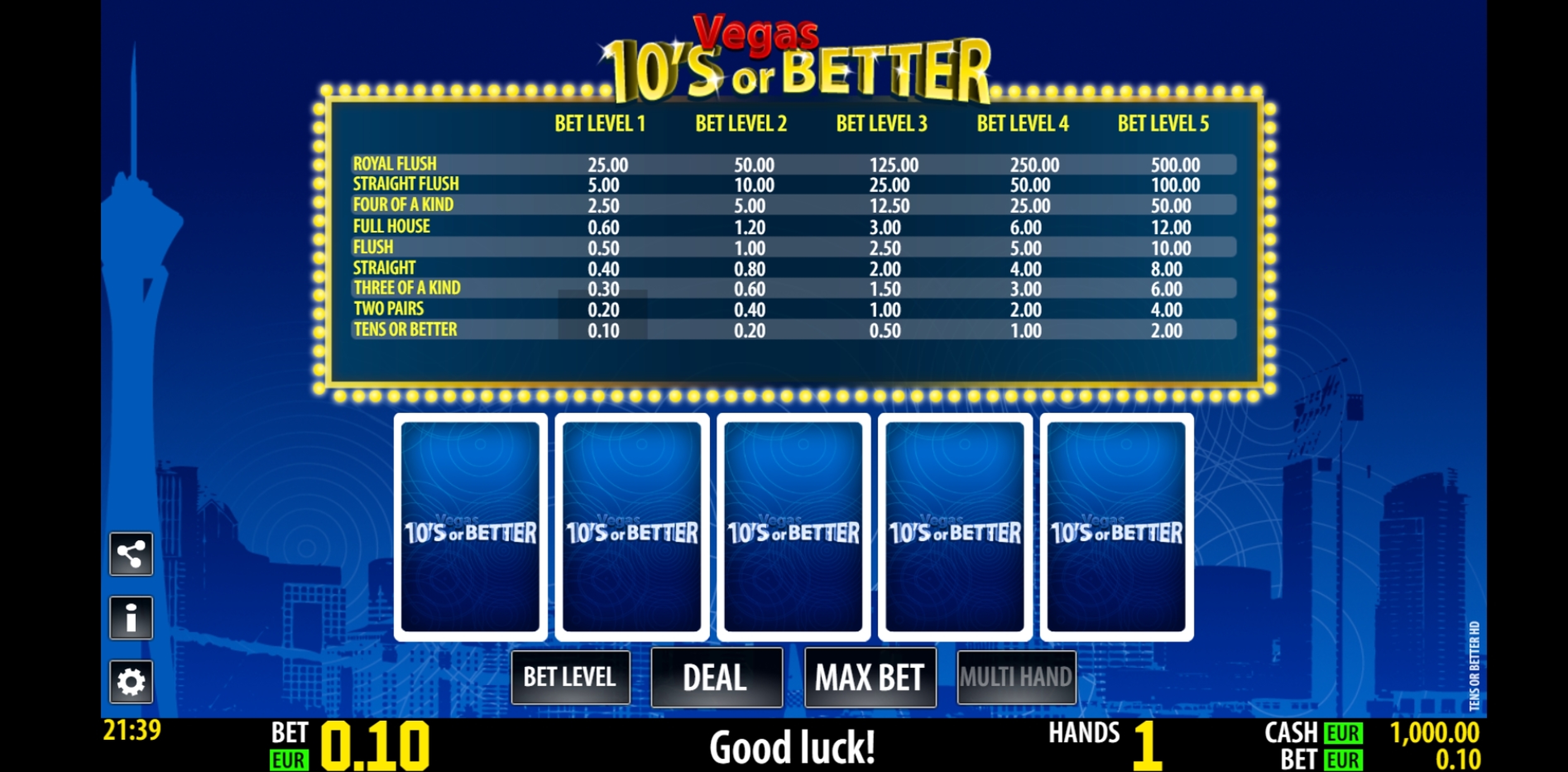 Tens Or Better HD demo