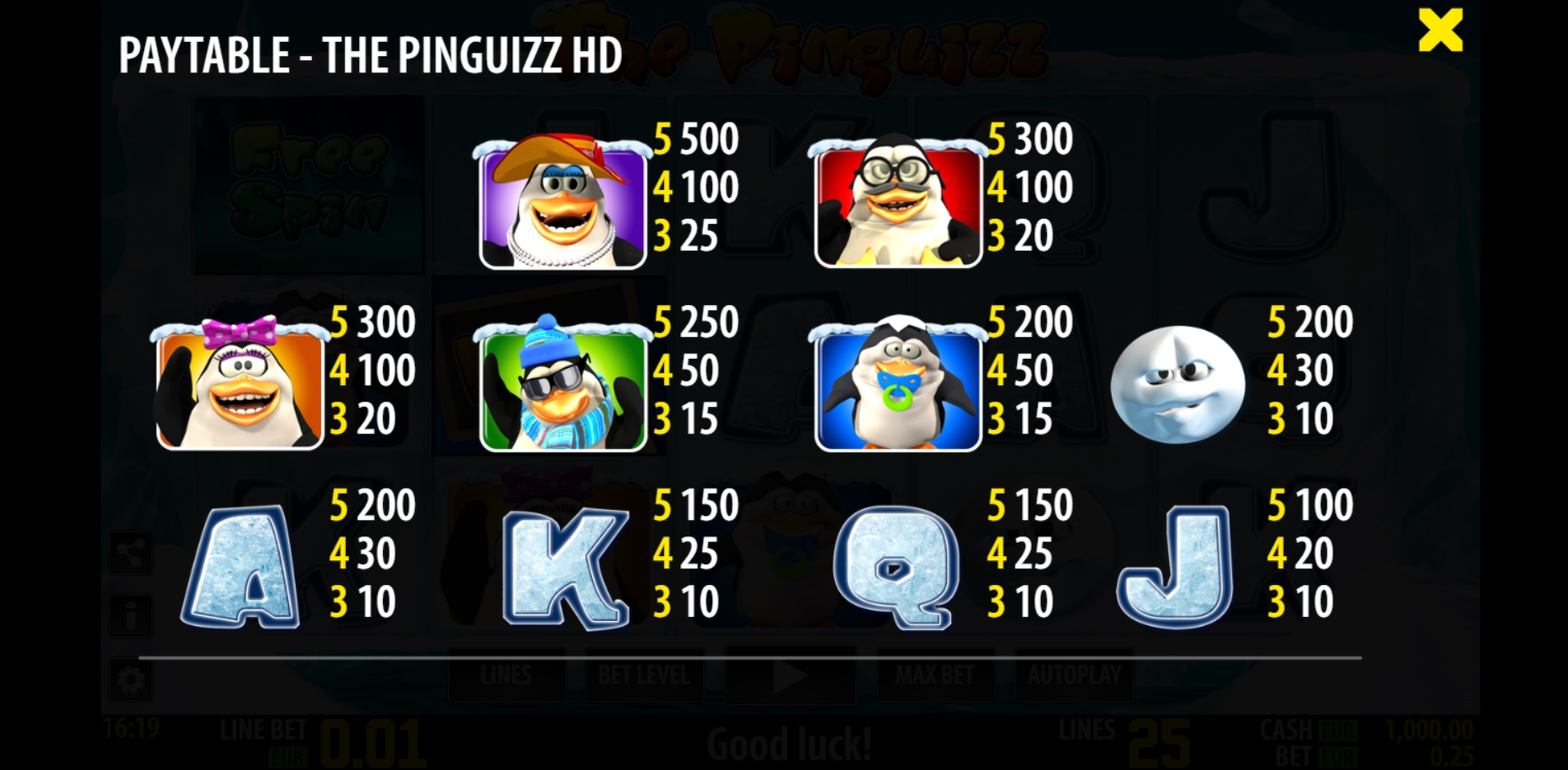 Info of The Pinguizz HD Slot Game by World Match