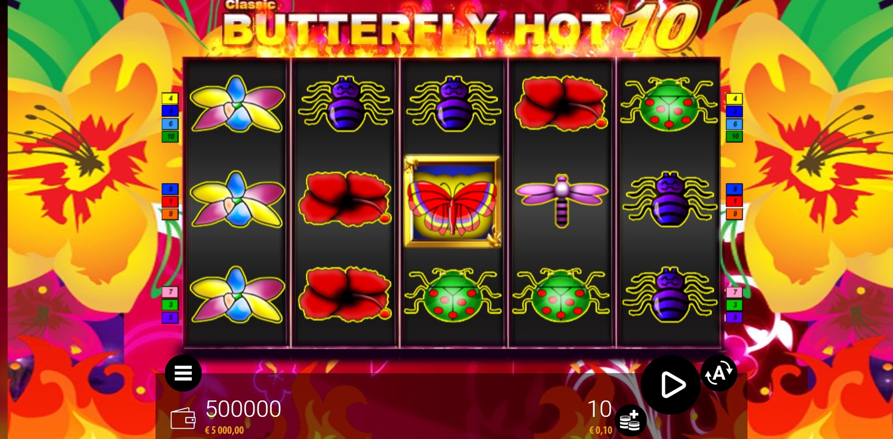 Reels in Butterfly Hot 10 Slot Game by ZEUS PLAY