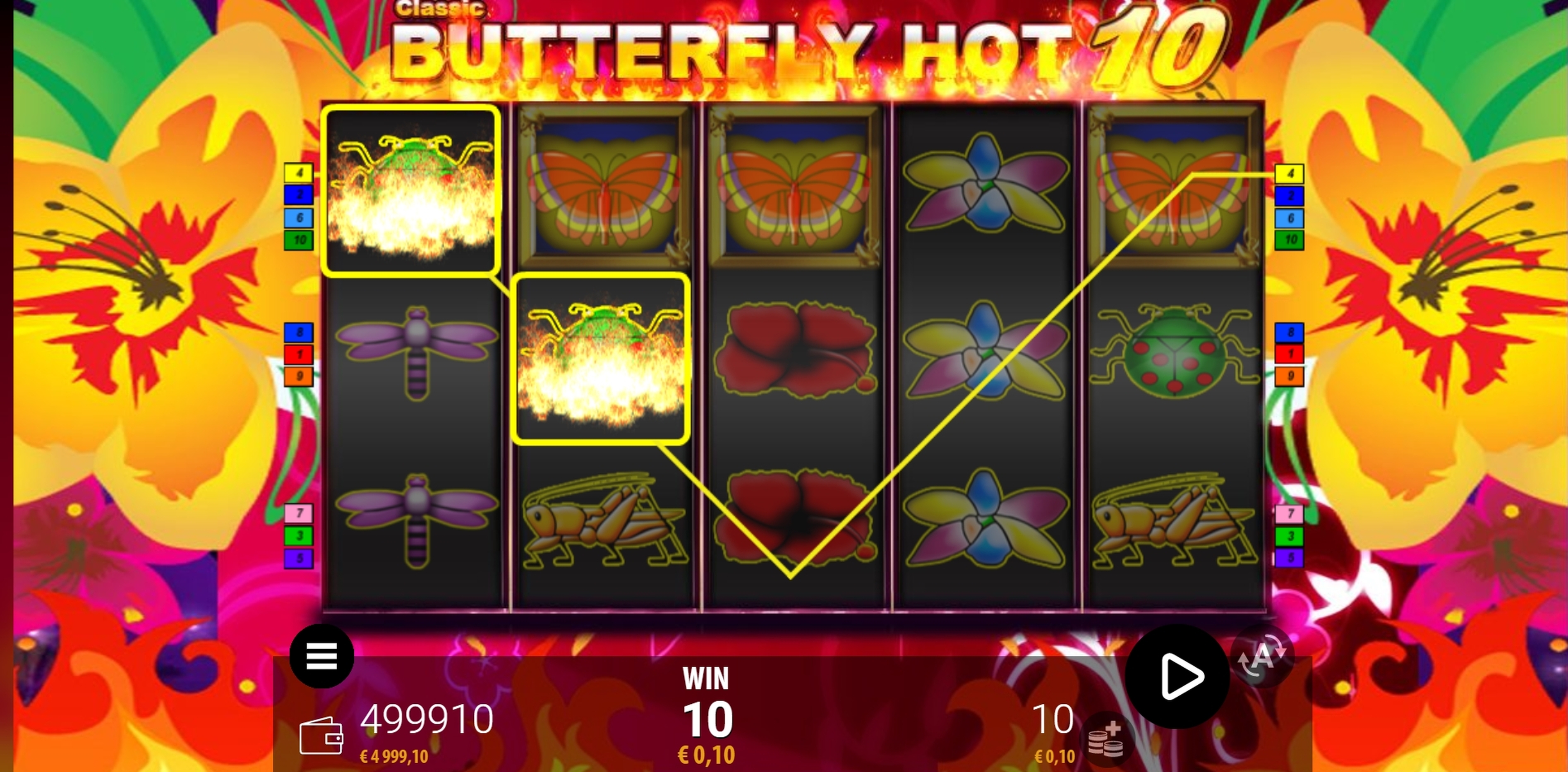 Win Money in Butterfly Hot 10 Free Slot Game by ZEUS PLAY